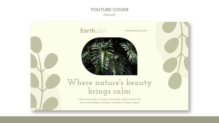 Kostenlose PSD flachdesign-naturkonzept youtube-cover