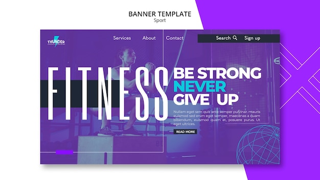 Kostenlose PSD flache design-fitness-workout-landingpage