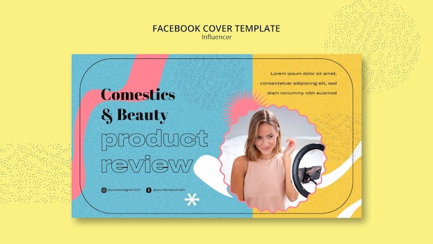 Flache Design-Influencer-Facebook-Cover-Vorlage