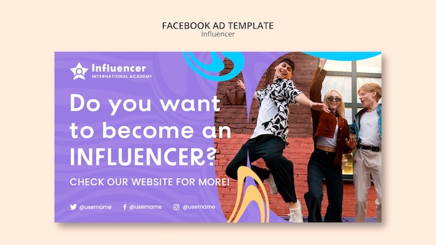 Kostenlose PSD flache design-influencer-job-facebook-vorlage