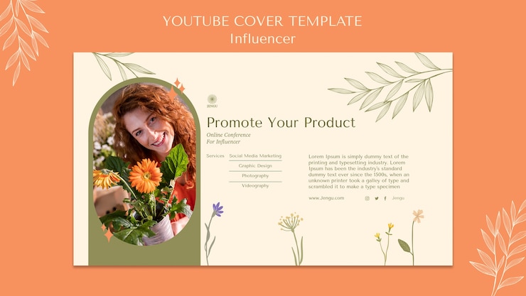 Kostenlose PSD flache design-influencer-vorlage
