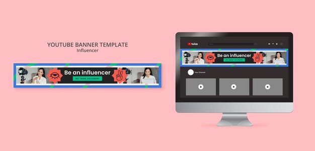 Flache Design-Influencer-Vorlage