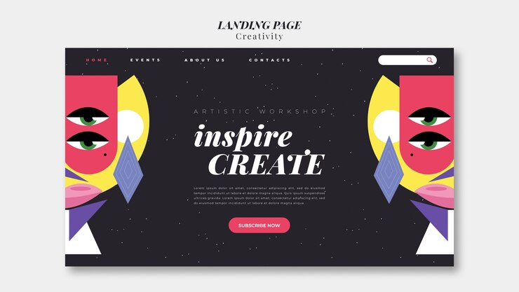 Kostenlose PSD flache design-kreativitätskonzept-landingpage