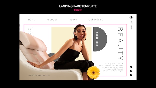 Kostenlose PSD flache design-landingpage für schönheitsbehandlungen
