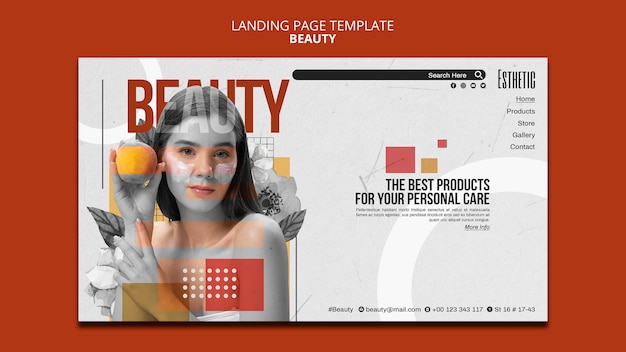 Kostenlose PSD flache design-landingpage für schönheitskonzepte