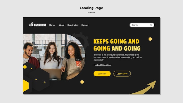 Flache design-landingpage-geschäftsvorlage