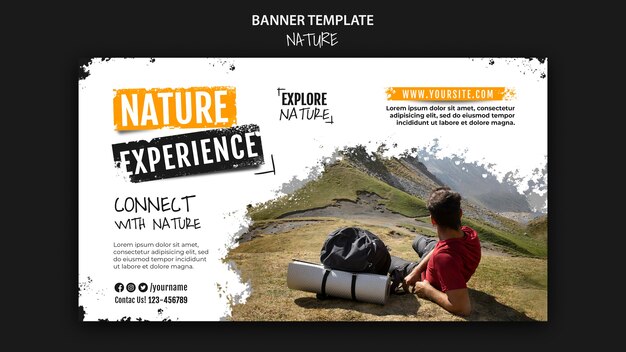 Flache Design-Natur-Banner-Vorlage