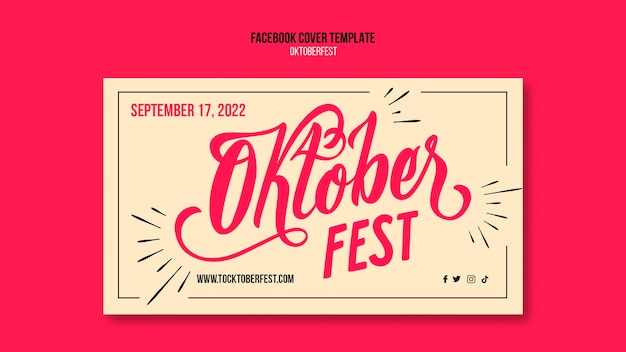 Kostenlose PSD flache design-oktoberfest-facebook-vorlage