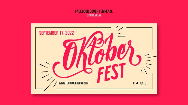 Flache Design-Oktoberfest-Facebook-Vorlage