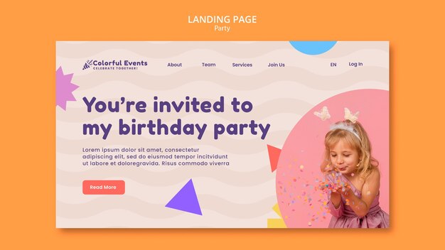 Flache Design-Party-Vorlage