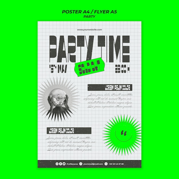 Kostenlose PSD flache design-party-vorlage