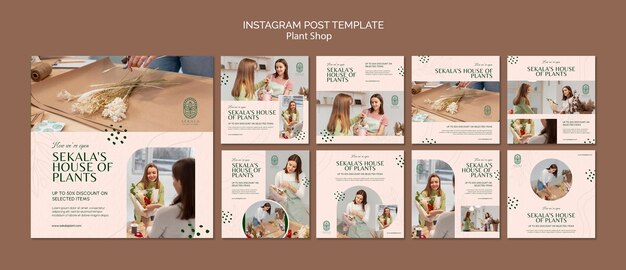 Flache Design-Pflanzenshop-Vorlage