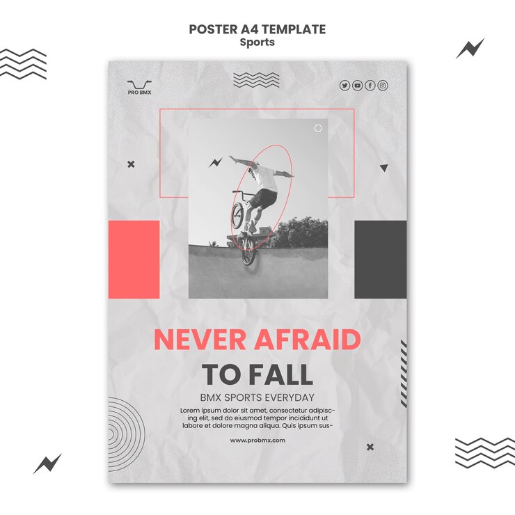 Kostenlose PSD flache design-sport-poster-vorlage