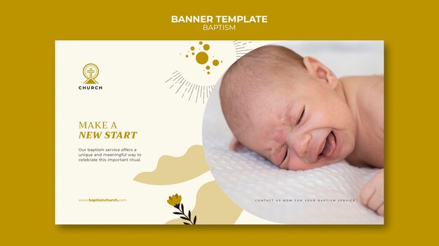 Flache Design-Taufbanner-Vorlage