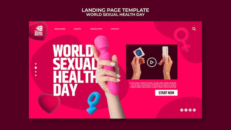Kostenlose PSD flache designvorlage zum welttag der sexuellen gesundheit
