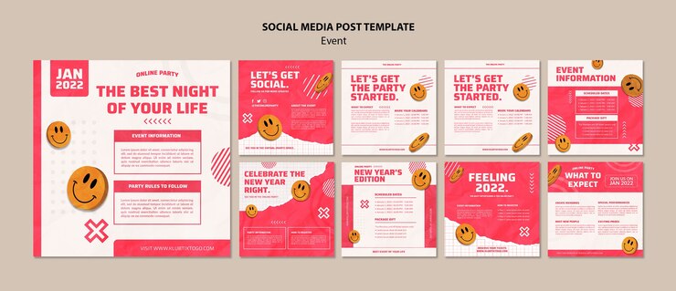 Kostenlose PSD flaches design 2d- und 3d-mashup-instagram-post-design