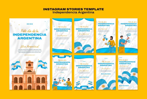 Flaches Design 9. Juli Instagram-Geschichten