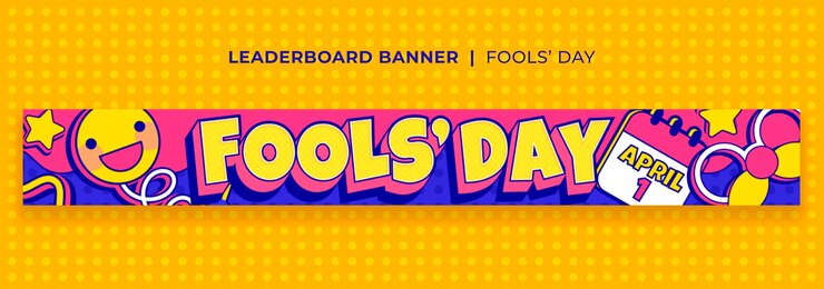 Kostenlose PSD flaches design april fools feiern rangliste banner