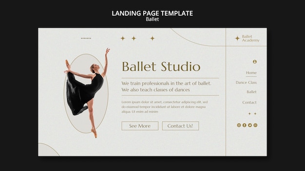 Flaches design-ballett-design-vorlage