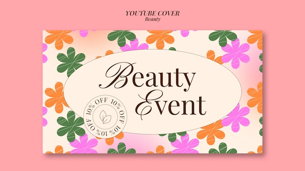 Kostenlose PSD flaches design-beauty-konzept-youtube-cover