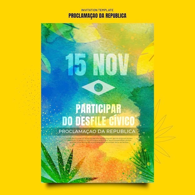 Kostenlose PSD flaches design brasilien unabhängigkeitstag designvorlage