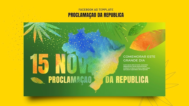 Kostenlose PSD flaches design brasilien unabhängigkeitstag designvorlage