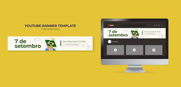 Flaches Design Brasilien Unabhängigkeitstag Tempalte