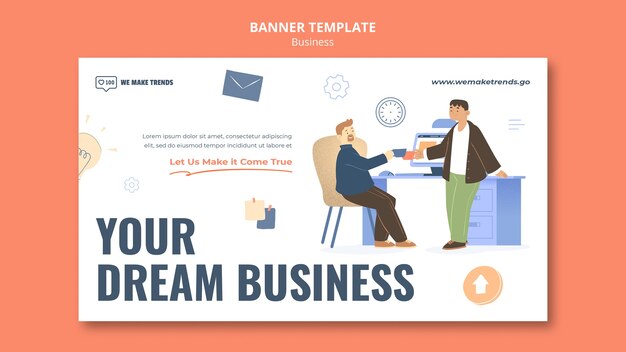 Flaches Design-Business-Banner-Design-Vorlage