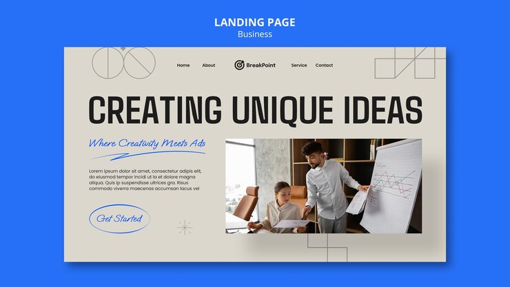 Kostenlose PSD flaches design business strategie landing page
