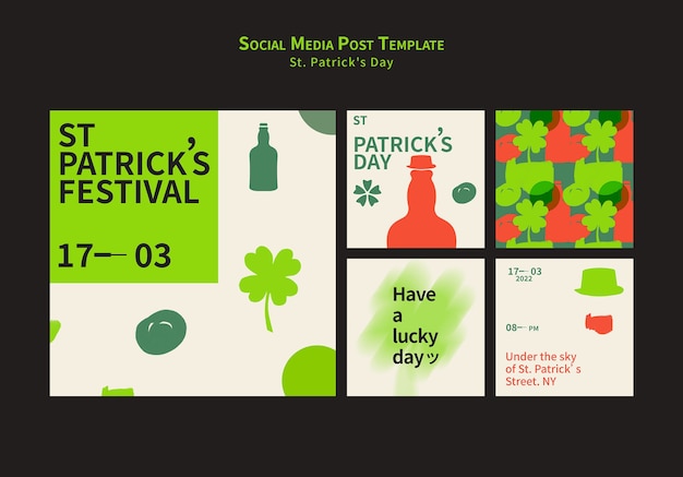 Kostenlose PSD flaches design der st. patrick's day-vorlage