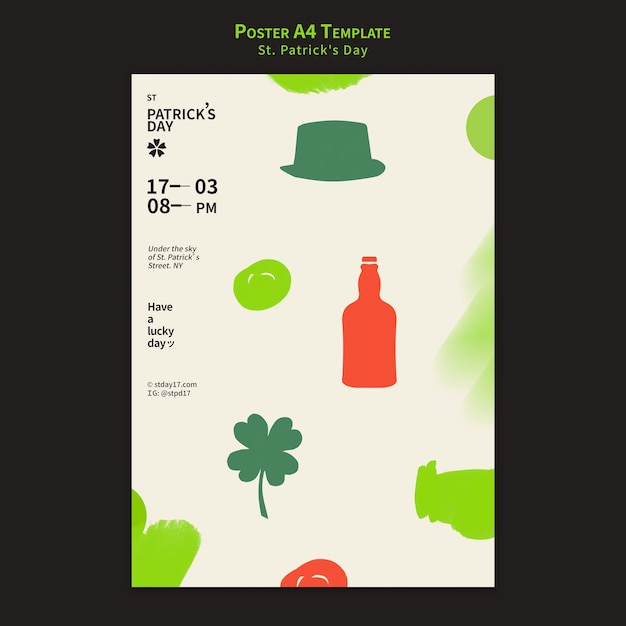 Kostenlose PSD flaches design der st. patrick's day-vorlage