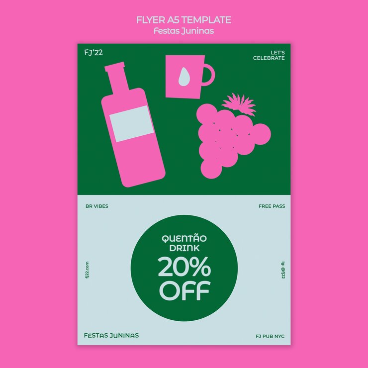 Kostenlose PSD flaches design festas juninas plakatvorlage
