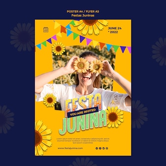 flaches design festas juninas plakatvorlage