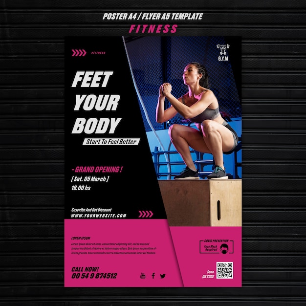 Flaches design-fitness-template-design