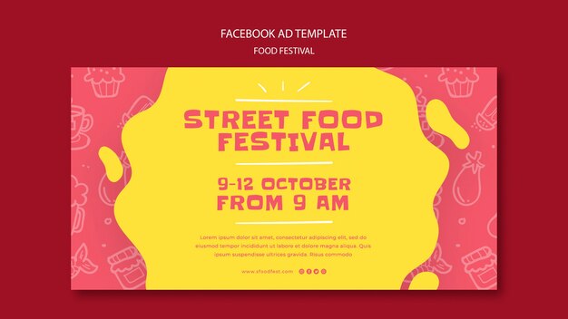 Flaches Design Food Fest Facebook-Vorlage