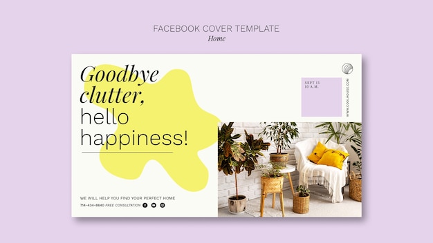 Kostenlose PSD flaches design home design facebook-cover-vorlage