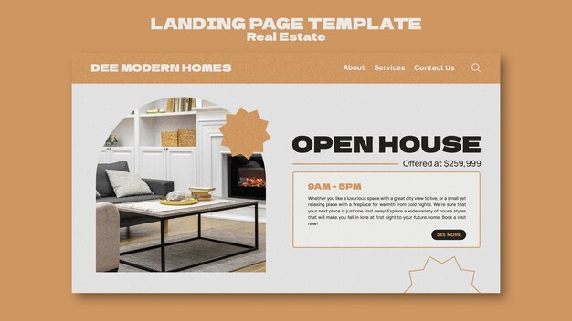 Flaches Design-Immobilien-Design-Vorlage