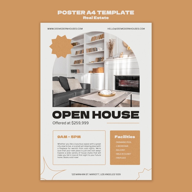 Flaches Design-Immobilien-Design-Vorlage