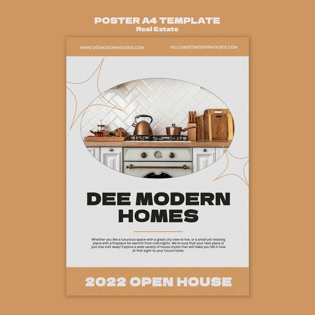Flaches Design-Immobilien-Design-Vorlage