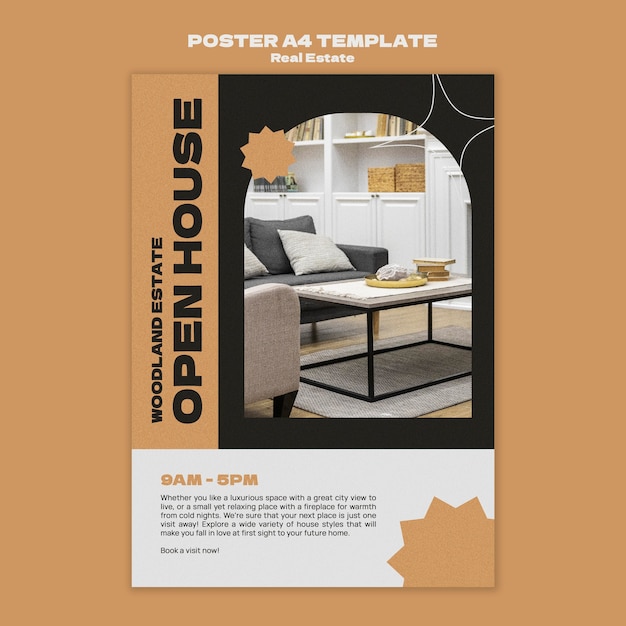 Flaches Design-Immobilien-Design-Vorlage