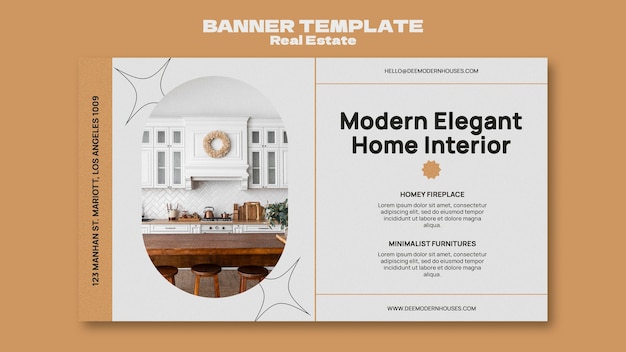 Flaches Design-Immobilien-Design-Vorlage