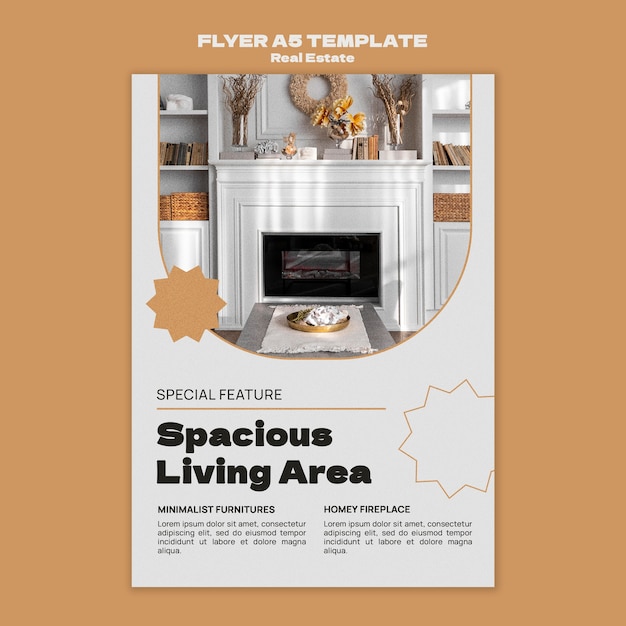 Flaches Design-Immobilien-Design-Vorlage