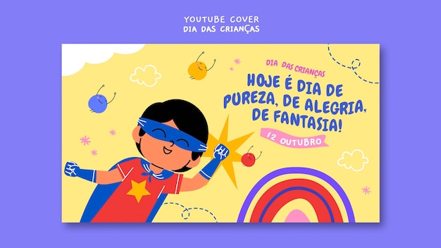 Kostenlose PSD flaches design kindertag in brasilien-vorlage