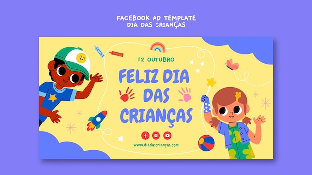 Flaches Design Kindertag in Brasilien-Vorlage