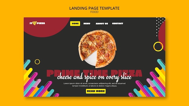 Kostenlose PSD flaches design köstliche pizza-landingpage