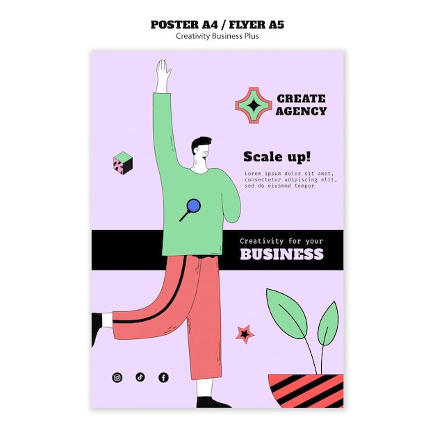 Flaches Design kreative Geschäftsvorlage
