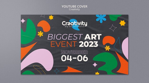 Flaches Design-Kreativitätskonzept-Youtube-Cover