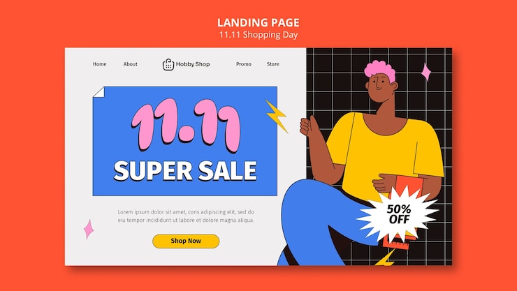 Kostenlose PSD flaches design-landing-page-vorlage