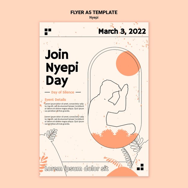 Flaches Design minimale Nyepi-Vorlage