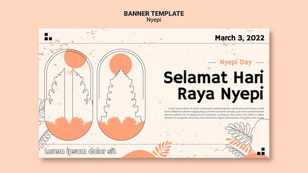 Flaches Design minimale Nyepi-Vorlage